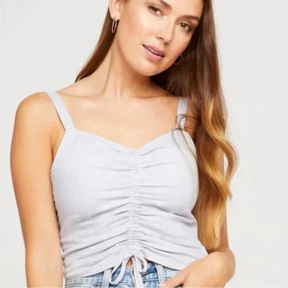 Gentle Fawn Light Gray Ruched Tank Top